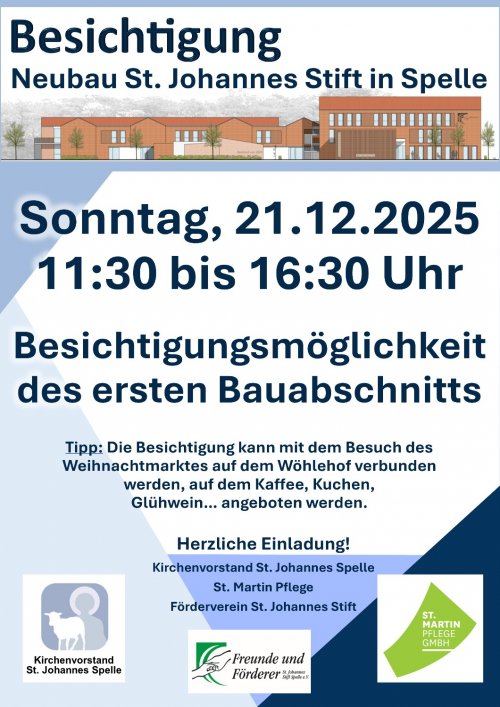 Besichtigung erster Bauabschnitt St. Johannes Stift