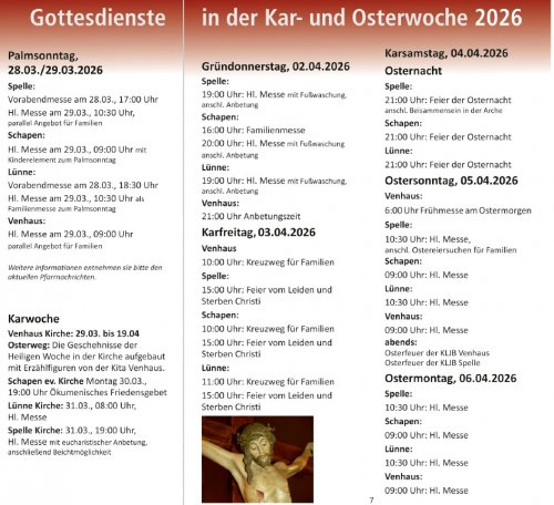 Gottesdienste in der Heiligen Woche